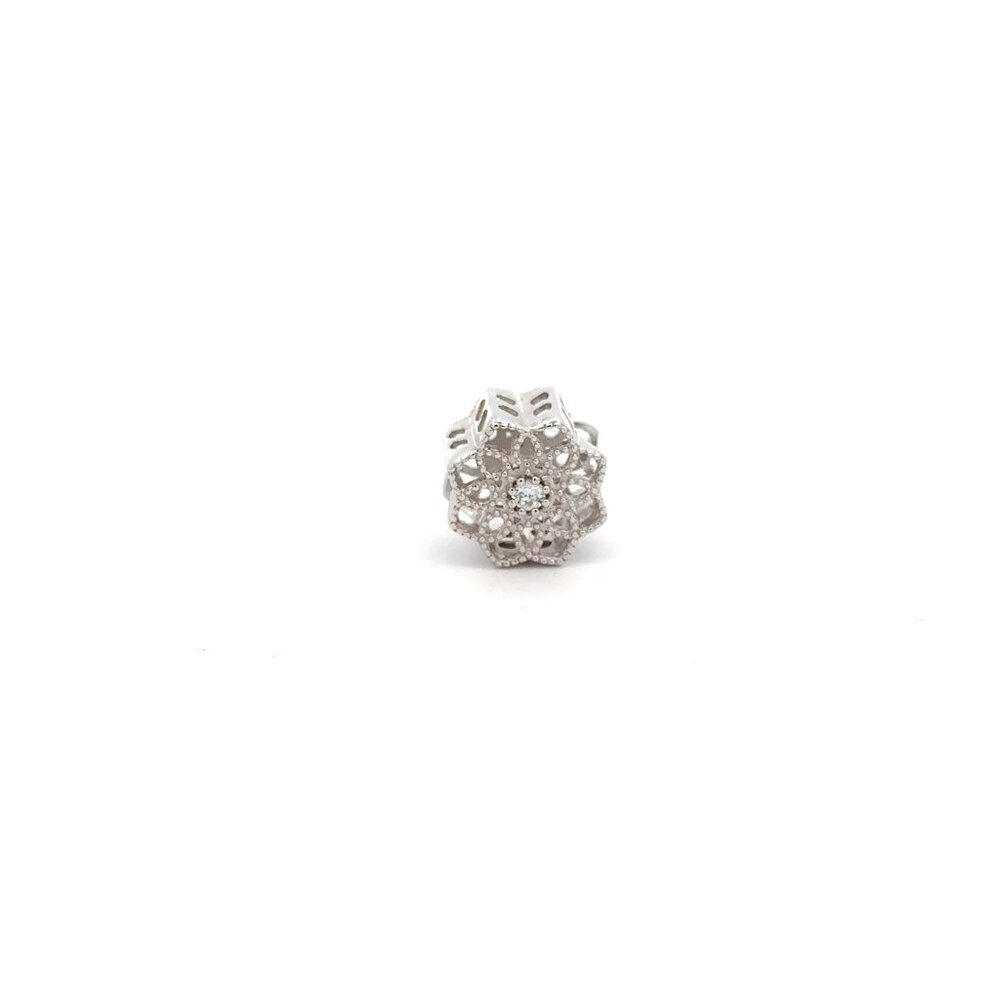 925 Sterling Silver Charm Bead Round Holiday Christmas For Charm Bracelet